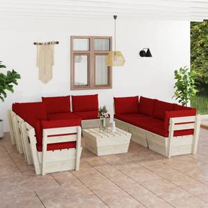 Mobilier de jardin (lot de 9) 3016490-22 Rouge - Brun rouge