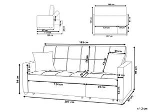 3-Sitzer Sofa GLOMMA Dunkelgrau - Grau