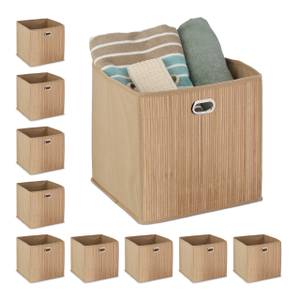 10x paniers de rangement en bambou haut Beige - Marron clair