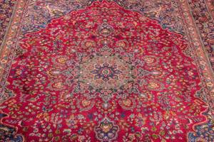 Maschad - 396x298cm Rot - Naturfaser - 298 x 1 x 396 cm