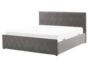 Lit double ROCHEFORT Gris - Largeur : 170 cm