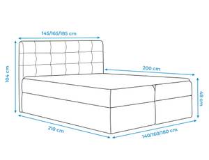 Polsterbett FISON 2 Graubraun - Breite: 145 cm