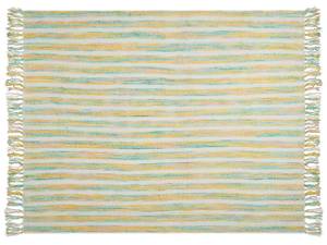 Couverture NUWAR Beige - Vert - Jaune - Textile - 130 x 1 x 170 cm