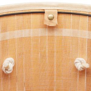 Wäschekorb Bambus rund Cremeweiß - Weiß - 1er Set