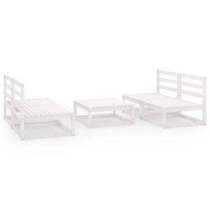 Salon de jardin (lot de 5) 3009862 Blanc - Bois massif - Bois/Imitation - 70 x 30 x 70 cm