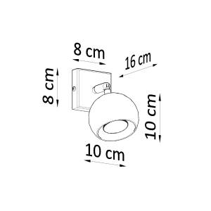 Wandleuchte Oculare Schwarz - Metall - 16 x 10 x 10 cm