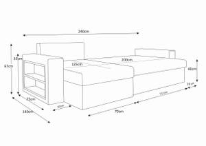 Ecksofa JORKI Rot - Ecke davorstehend links