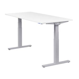 Elektrischer Tisch Premium Line Melamin Weiß - Breite: 180 cm - Silber