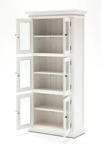 Vitrine Halifax Blanc - En partie en bois massif - 90 x 190 x 40 cm