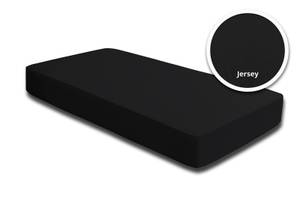 Spannbettlaken Jersey schwarz 200x200 cm Schwarz - Textil - 200 x 25 x 200 cm