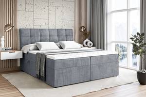 Boxspringbett mit Topper APO Grau - Breite: 120 cm - H3