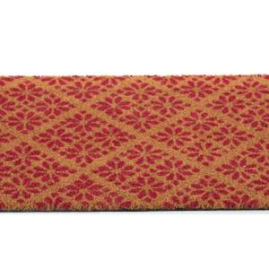 Fußmatte im floralen Design Braun - Rot - Naturfaser - Kunststoff - 60 x 2 x 40 cm