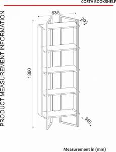 Bücherregal Costa Eiche Braun - Holzwerkstoff - 64 x 180 x 35 cm