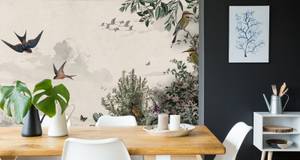 Papier Peint OISEAUX Plantes Paysage 3D 300 x 210 x 210 cm