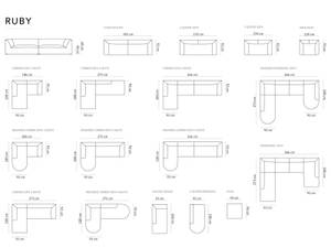 Panoramasofa RUBY 7 Sitzplätze Grau