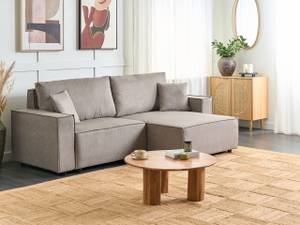 Ecksofa KARILA Beige - Taupe - Armlehne davorstehend rechts - Ecke davorstehend rechts - Schlaffunktion davorstehend links