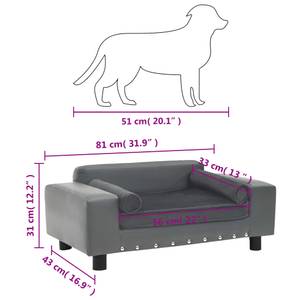 Canapé pour chien 3007446 Gris