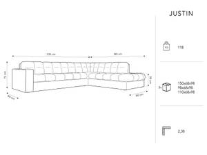 Ecksofa JUSTIN 5 Sitzplätze Beige