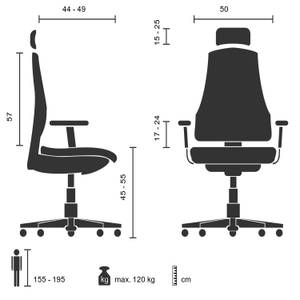 Profi Bürostuhl PROFONDO PRO Schwarz - Textil - 61 x 138 x 60 cm