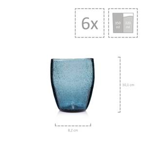 6-tlg. Trinkgläser London Blau Blau - Glas - 27 x 12 x 34 cm