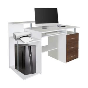 Schreibtisch WORKSPACE H IV Braun - Weiß - Holz teilmassiv - 137 x 89 x 60 cm