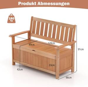 Gartenbank VH33489DE Braun - Holzwerkstoff - 66 x 91 x 120 cm