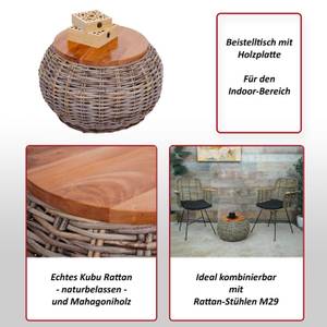 Beistelltisch M30 Braun - Metall - Rattan - Holzart/Dekor - 49 x 33 x 49 cm