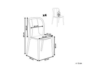 Esszimmerstuhl SPEZIA 4er Set Schwarz - Grau - Kunststoff - 42 x 89 x 49 cm