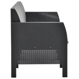 Garten-Lounge-Set Grau - Kunststoff - Polyrattan - 58 x 41 x 58 cm