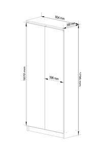 Mehrzweckschrank R80 2T 8R CLP Graphit - Grau - Weiß