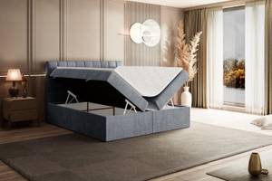 Boxspringbett MIAMI Hellgrau - Breite: 180 cm - H4