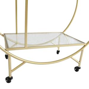 Servierwagen Minibar Cart 3 Etagen Gold Gold - Glas - Metall - 37 x 83 x 83 cm