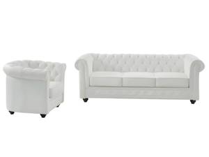 Couchgarnitur CHESTERFIELD 2er-Set Weiß