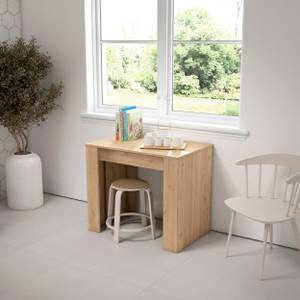 Konsolentisch bis 222cm farbe Eiche hell Beige - Holzwerkstoff - Kunststoff - 90 x 77 x 222 cm