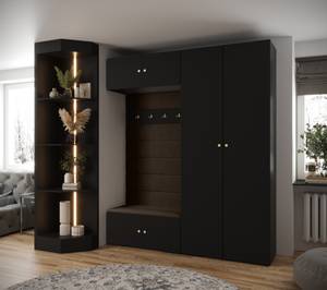 Garderobe Inova 2 Z18 Schwarz - Braun - Gold - Gold