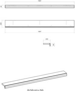 Wandregal SCARA Breite: 200 cm