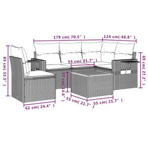 Gartensitzgruppe K3134(6-tlg) Schwarz - Massivholz - 69 x 62 x 62 cm