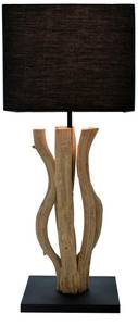 Lampe de table MAE SOT Noir - Marron - Blanc - Bois manufacturé - 25 x 60 x 25 cm