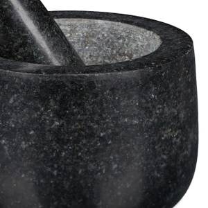 Mortier en granit avec pilon 12 cm Noir - Pierre - 12 x 9 x 12 cm
