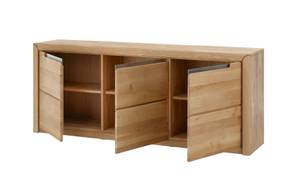 Wohnzimmer Pisa 56 (4-teilig) mit LED Braun - Massivholz - Holzart/Dekor - 423 x 198 x 41 cm