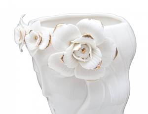 Elegante Porzellanvase Weiß - Porzellan - 13 x 29 x 15 cm