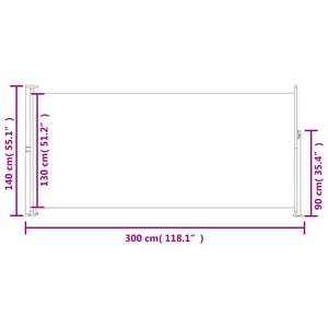 Ausziehbare Seitenmarkise 3000732-1 Cremeweiß - Höhe: 140 cm