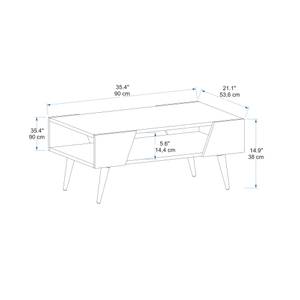 Curve Couchtisch Beige - Braun - Holzwerkstoff - Kunststoff - 90 x 38 x 54 cm