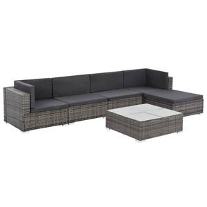 Garten-Sofagarnitur Grau - Metall - Polyrattan - 74 x 26 x 74 cm