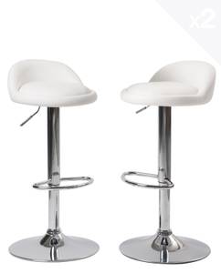 Tabouret de bar SATI (Lot de 2) Blanc