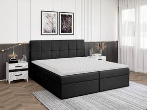 Boxspringbett Mokpo Marmor Schwarz Dekor - Breite: 204 cm