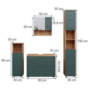 Badmöbel-Set Irma 47198 Grün - Sonoma Eiche Trüffel Dekor