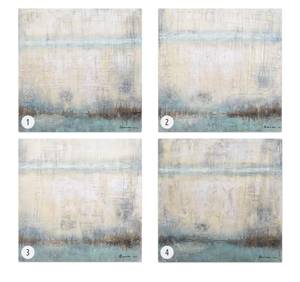 Acrylbild handgemalt Eventful Day Beige - Massivholz - Textil - 80 x 80 x 4 cm