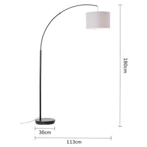 Stehlampe LED-geeignet Bogenstandleuchte Grau - Textil - 36 x 180 x 113 cm