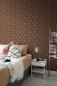 Tapete Blumen 6963 Braun - Naturfaser - Textil - 53 x 1005 x 1005 cm